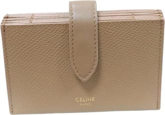 Celine Pre-owned Wallets, female, Beige, Size: ONE SIZE Pre-owned Leather wallets