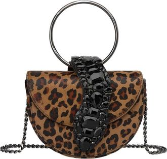 Alma En Pena Halve Maan Slangen Handtas - Dames - Handtassen - Bruin - ONE Size - Leer - Tassen
