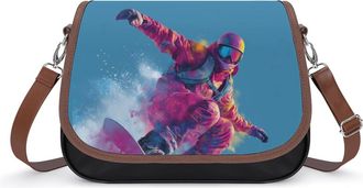 Generic Snowboarder Snowboarding Fashion Womens Crossbody Bags Novelty Handbag Shoulder Bag Purse