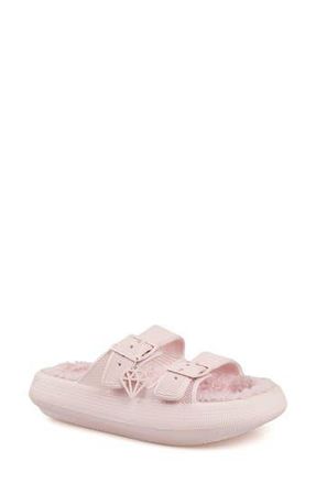 Rock & Candy Faux Shearling Slide Sandal in Light Pink at Nordstrom Rack, Size 11