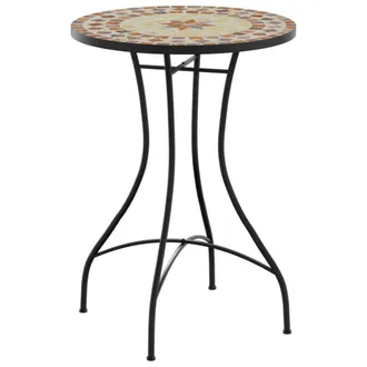 vidaXL Mesa Bistr&oacute; De Mosaico Cer&aacute;mica Terracota Y Blanco &Oslash;50x70 Cm Vidaxl