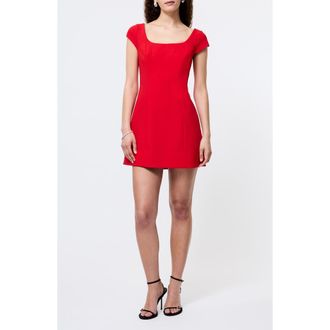 French Connection Azra Cap Sleeve Twill Minidress in Mars Red at Nordstrom Rack, Size 4