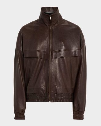 Saint Laurent Men & apos;s Leather Blouson Jacket