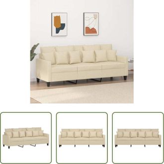 vidaXL vidaXL Divano crema - Divano a 3 Posti Crema 180 cm in Tessuto