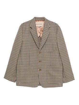 Valentino Garavani check blazer - men - Virgin Wool/Cupro/Acetate/Viscose - 50 - Neutrals