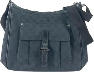 Gucci Pre-owned Shoulder Bags, female, Black, Size: ONE SIZE Pre-owned Canvas gucci-bags