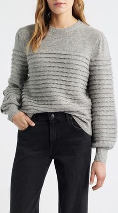 Treasure & Bond Scalloped Crewneck Sweater in Grey Heather at Nordstrom Rack, Size Medium