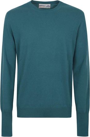 Ballantyne Ronde Hals Pullover - Heren - Cashmere truien - Blauw - M - Kasjmier - Truien & Vesten
