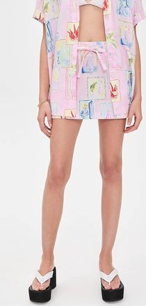 Show me your Mumu Bay Street Skirt In Summer Soliel Linen