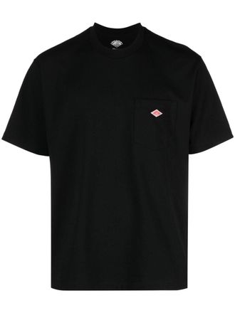 Danton logo-print chest-pocket T-shirt - men - Polyester/Cotton - M - Black