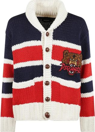 Dsquared2 Stijlvolle Pullover Trui - Heren - Vesten - Veelkleurig - S - Wol - Truien & Vesten