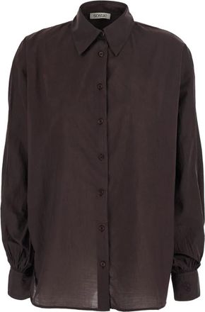 SoSUE Antonia Classica Voile Blouse - Dames - Overhemden - Bruin - ONE Size - Overhemden