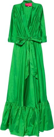 Miau by Clara Rotescu Maxi-jurk met ruches - Groen