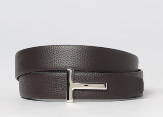 Tom Ford Cintura T Icon reversibile in pelle martellata con fibbia monogram