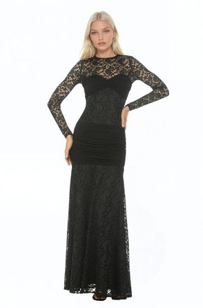 Alexia Admor Nova Long Sleeve Ruched Dress in Black at Nordstrom, Size X-Large