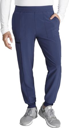 Cherokee Mens Pull-on Jogger with 5 Pockets, Elastic Waistband, Front Leg Seams and Rib-Knit Cuffs - CK224A, Navy, X-Large