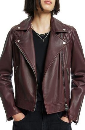 AllSaints Caden Leather Biker Jacket in Winter Orchid at Nordstrom Rack, Size 6