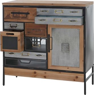 Hhg [nunca Usado] C&oacute;moda De Farmacia Hhg-587, Armario, C&oacute;moda, Cajones, Compartimento De Almacenamiento, Estilo Industrial Vintage/shabby, Madera Y Metal,