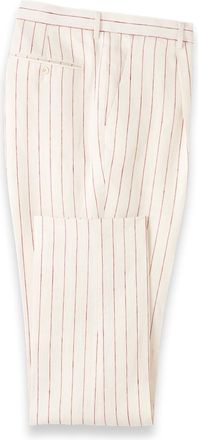 Paul Fredrick Pinstripe Linen Pleated Suit Pants