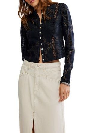 Free People Jae Button-Up Top in Black at Nordstrom Rack, Size X-Large