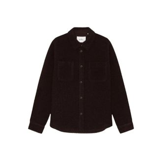 Les Deux Boucl&eacute; Overshirt - Heren - Casual Overhemden - Bruin - M - Wol - Overhemden