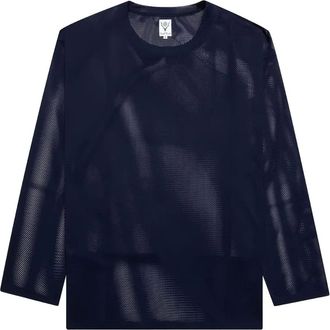 South2 West8 T-shirt girocollo in rete - Blu