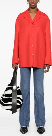 Ermanno Scervino Womens Virgin Wool Coat - Red - Size EU 38 (Womens)