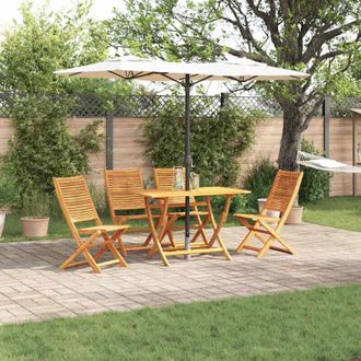 vidaXL Conjunto De Comedor De Jard&iacute;n 5 Pcs Marr&oacute;n Vidaxl