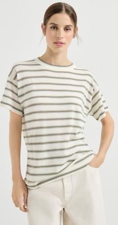 Brunello Cucinelli Sparkling stripe t-shirt in Panama at Nordstrom, Size Xx-Small Eu