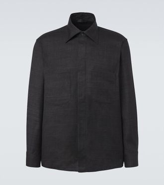 Saman Amel Regis silk shirt jacket