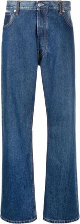 Maison Margiela Blauwe Straight Jeans met 5 Zakken - Dames - Regular Fit Jeans - Blauw - 2XS - Katoen - Jeans