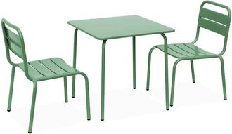 Sweeek 2-seater childrens table and chair set, Anna set, Sage Green, 48x48x47 cm