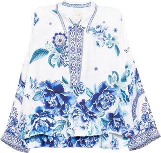 Camilla Blusa A Ceramic Garden - Bianco