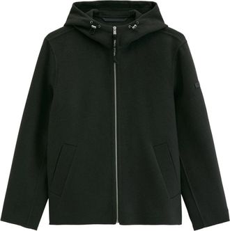 Marc O'Polo Hooded Zip Jacket - Heren - Zomerjassen - Zwart - L - Wol - Jassen