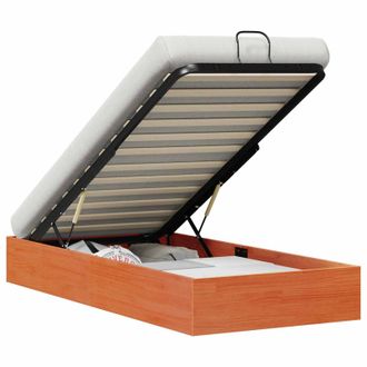 vidaXL Telaio Del Letto Ottomano Con Ripostiglio Marrone Cera Vidaxl
