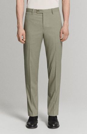 Mango Milan Slim Fit Suit Pants in Light Green at Nordstrom, Size 32