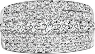 House of Brilliance Haus Of Brilliance Silver 2.03 Ct. Tw. Lab-Grown Diamond Cocktail Ring