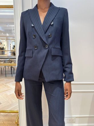 Veronica Beard Miller Dickey Long Sleeve Jacket In Navy/ Royal Blue
