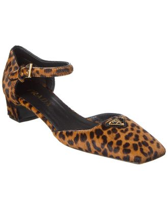 Prada Logo Haircalf Mary Jane Pump