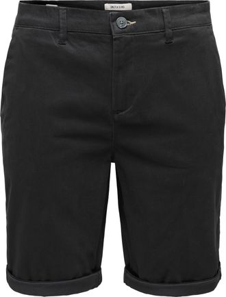 Only & Sons Shorts ONLY & SONS ONSSAUL 0573 SHORTS NOOS, Herren, Gr. XXL, N-Gr, schwarz, Web, Obermaterial: 98% Baumwolle, 2% Elasthan, unifarben, regular fit nor