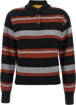 Guest In Residence Truien & Vesten, Dames, Veelkleurig, L, Kasjmier, Collegiate Stripe Maxi Polo Shirt