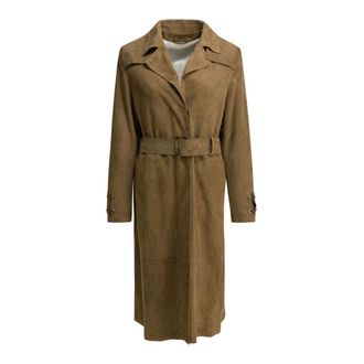 Golden Goose Peggy Trenchcoat - Dames - Mantels - Bruin - Maat: M Leer