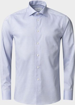 Eton Mens Signature Oxford Basketweave Slim-Fit Sport Shirt