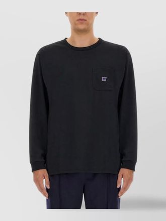 Needles logo print crew neck t-shirt with pocket