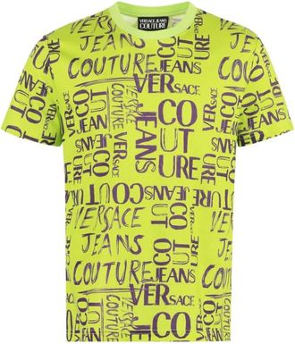 Versace Jeans Couture T-shirt met all-over print - Heren - T-shirts - Groen - 2XL - Katoen - Tops