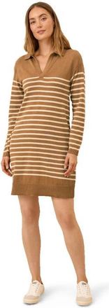Pact Organic Cotton Classic Fine Knit Collared Sweater Dress in Del Norte Stripe at Nordstrom, Size Medium