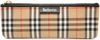 Burberry Pre-owned Bags, female, Beige, Size: ONE SIZE Pre-owned Canvas Home-Office
