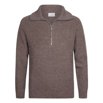 Profuomo Pullover con Mezza Zip - - Knitwear - Uomo - Viola - L