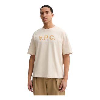 A.P.C. A.p.c., Tops, Heren, Beige, M, Katoen, Loose-fit VPC T-shirt