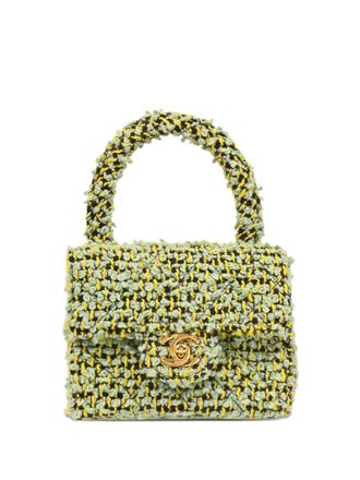 Chanel 1992 kleine tweed Kelly handtas - Groen